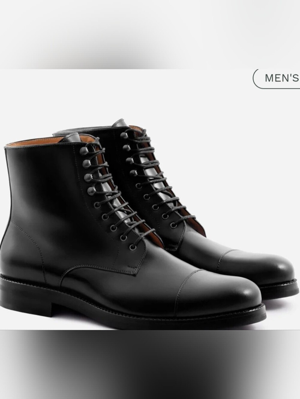 Beckett Simonon Black Leather Cap-Toe Ankle Boot